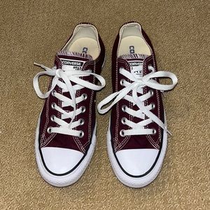 women’s burgundy Converse, worn two times